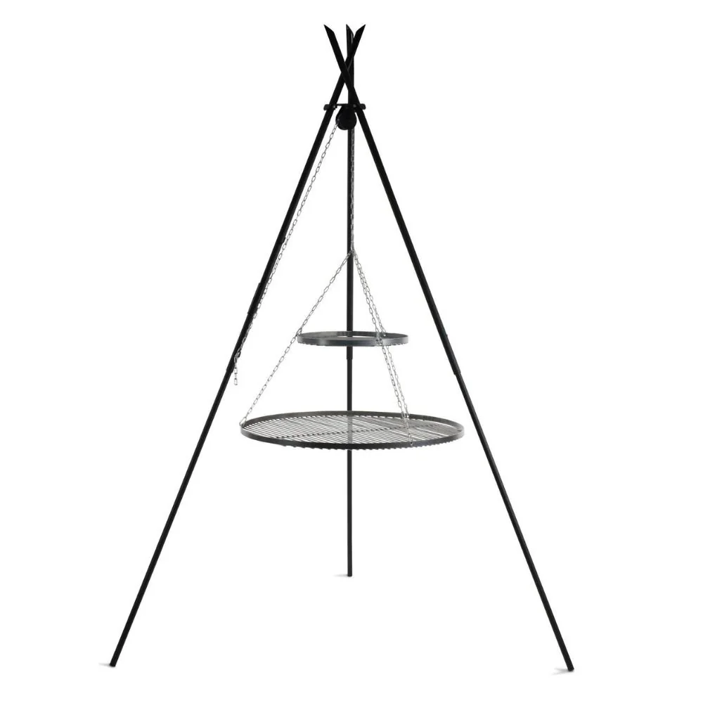 "Tripod Swivel Grill, Garden Outdoor Grill with Double Grate image"
