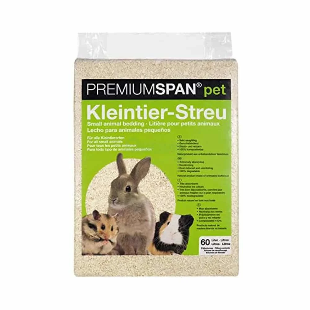 PREMIUMSPAN Pet Bedding - 60 Liter Small Animal Bedding