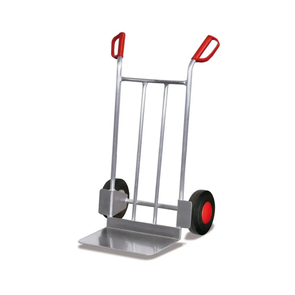 "Aluminum Hand Truck, 200 kg Capacity, with Large Toe Plate & Solid Rubber Tires image"