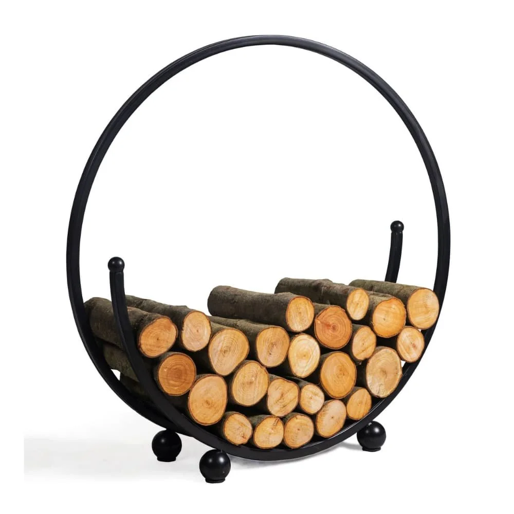 "Spiral Firewood Rack, 80cm Steel Log Holder image"