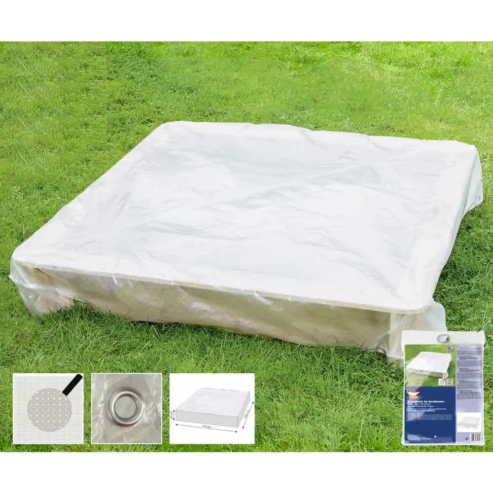 "Protective Cover Transparent Sandbox, approx. 120x120x20 image"