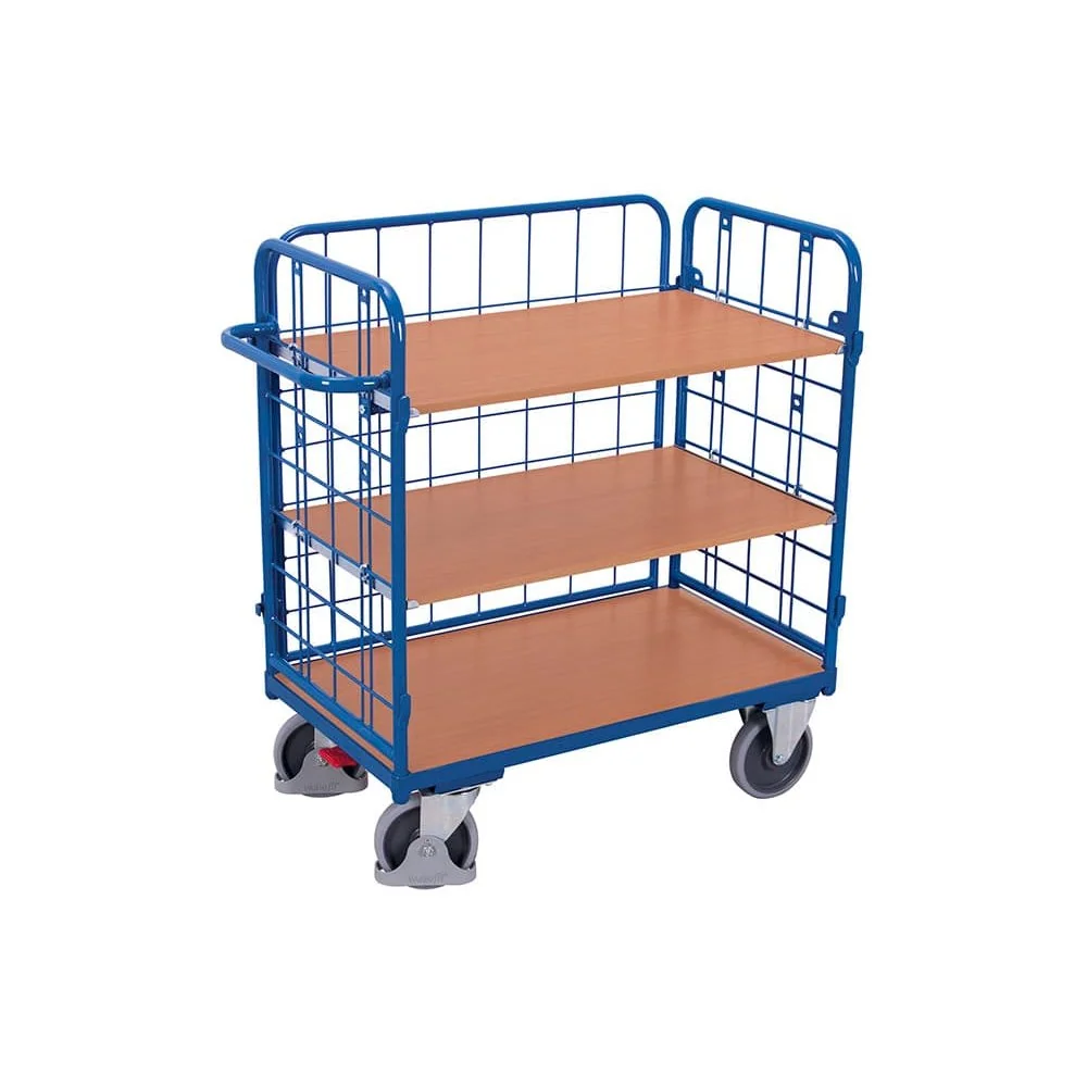 "Heavy Duty Rolling Cart 500kg, 3-Shelf Cart, EasySTOP - XL Platform Cart image"