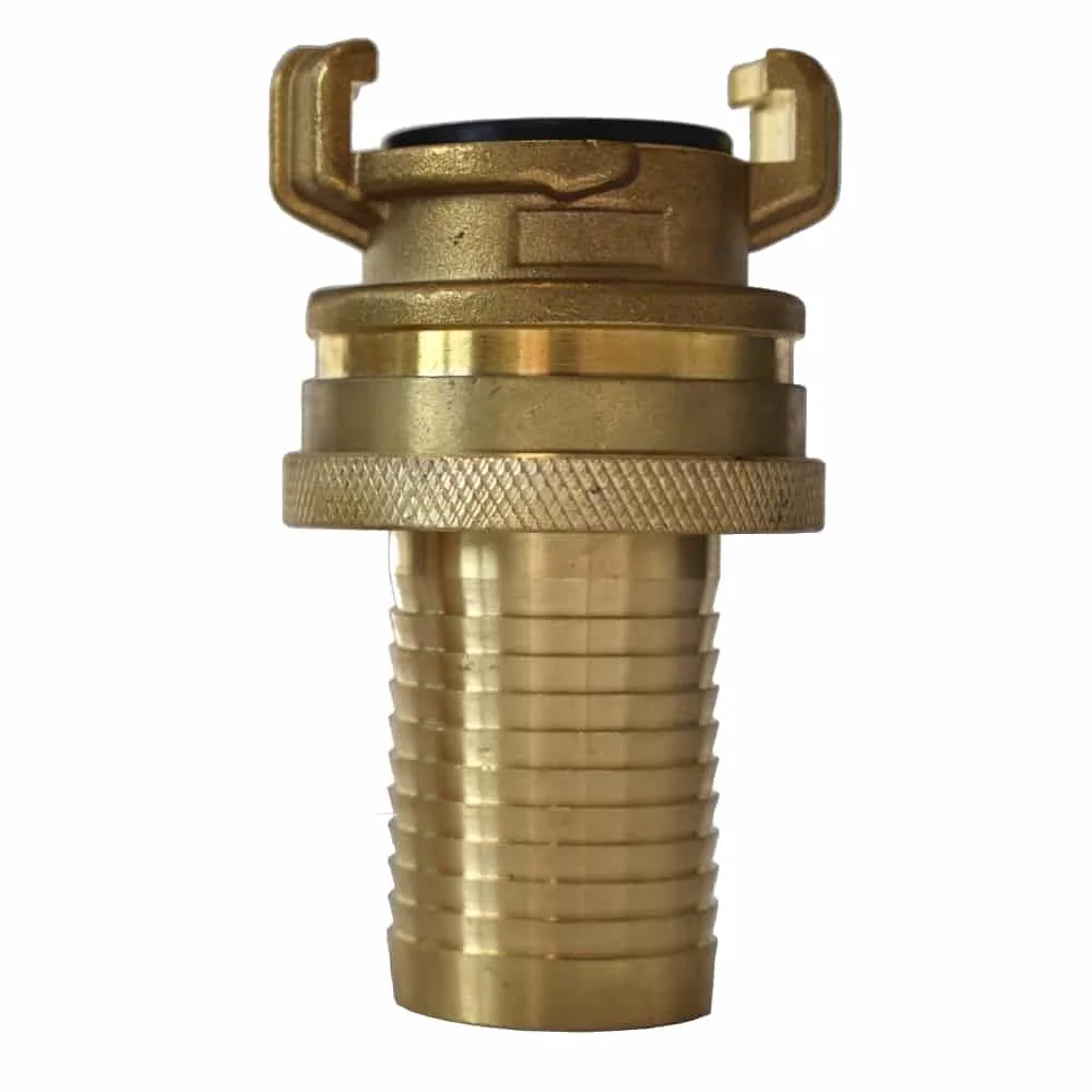 "1 1/4 Inch Quick Hose Coupling, Brass with Lock Nut image"