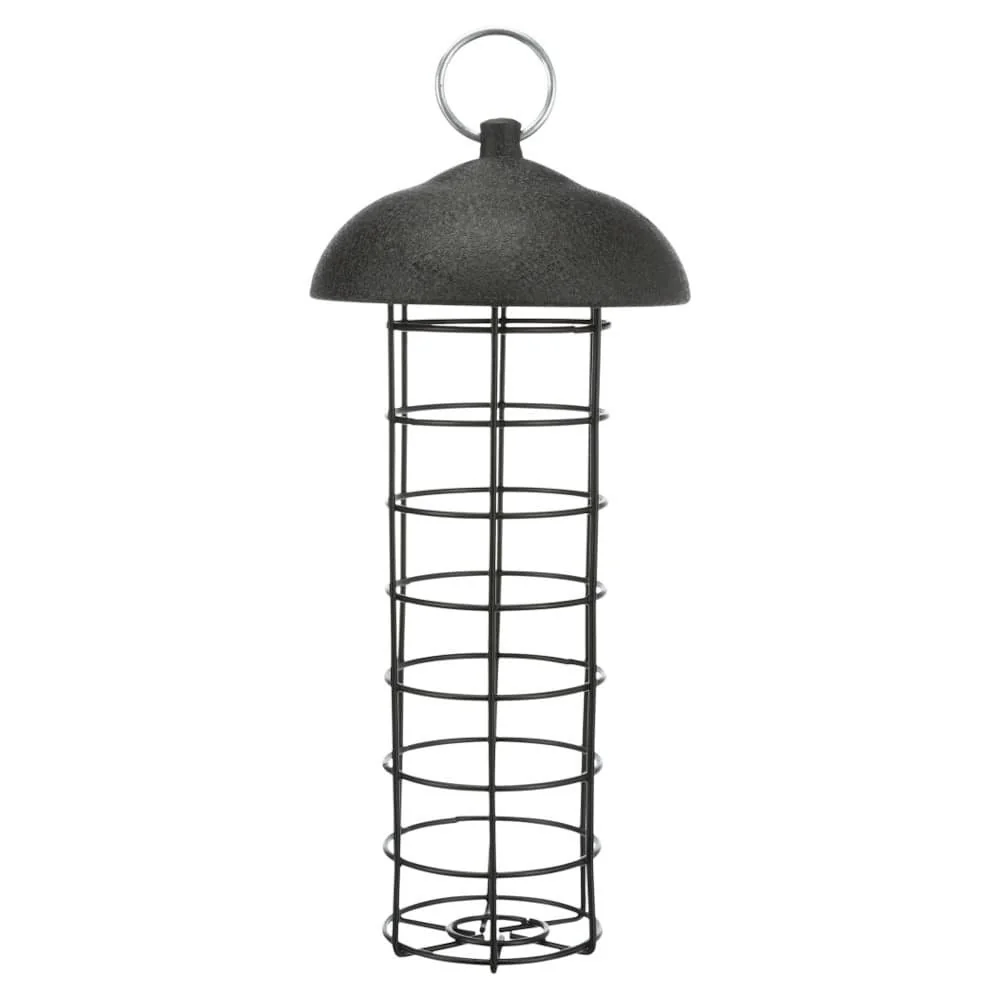 "Hanging Bird Feeder with Roof, Wild Bird Feeder, Black image"