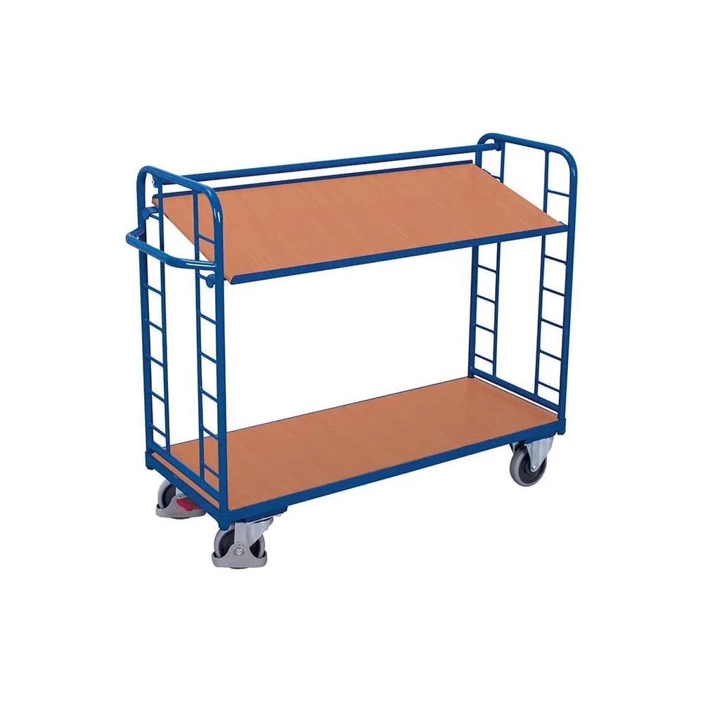 400 kg Capacity Platform Cart with 2 Shelves & EasySTOP
