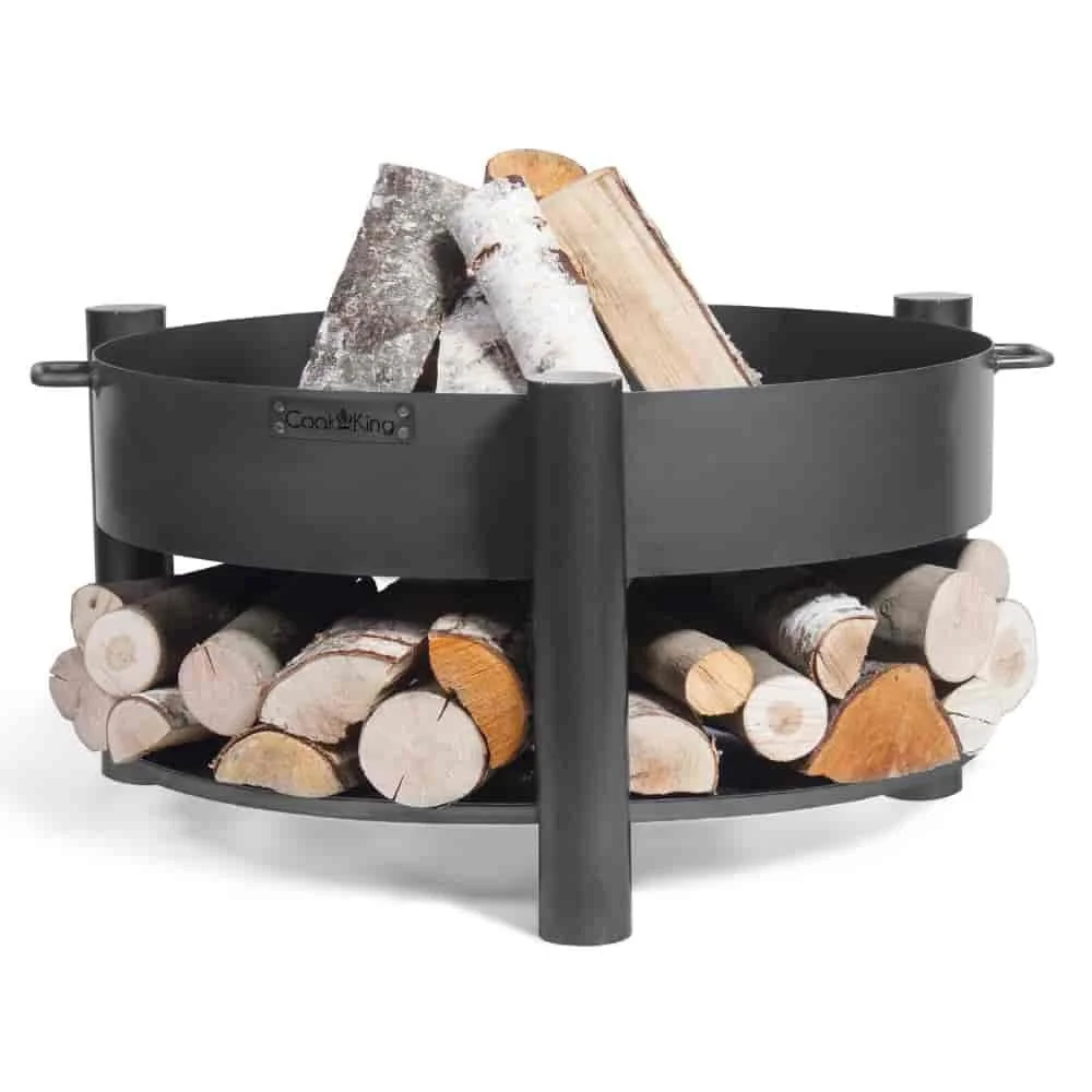 "80cm Steel Fire Pit Bowl with Wood Storage image"