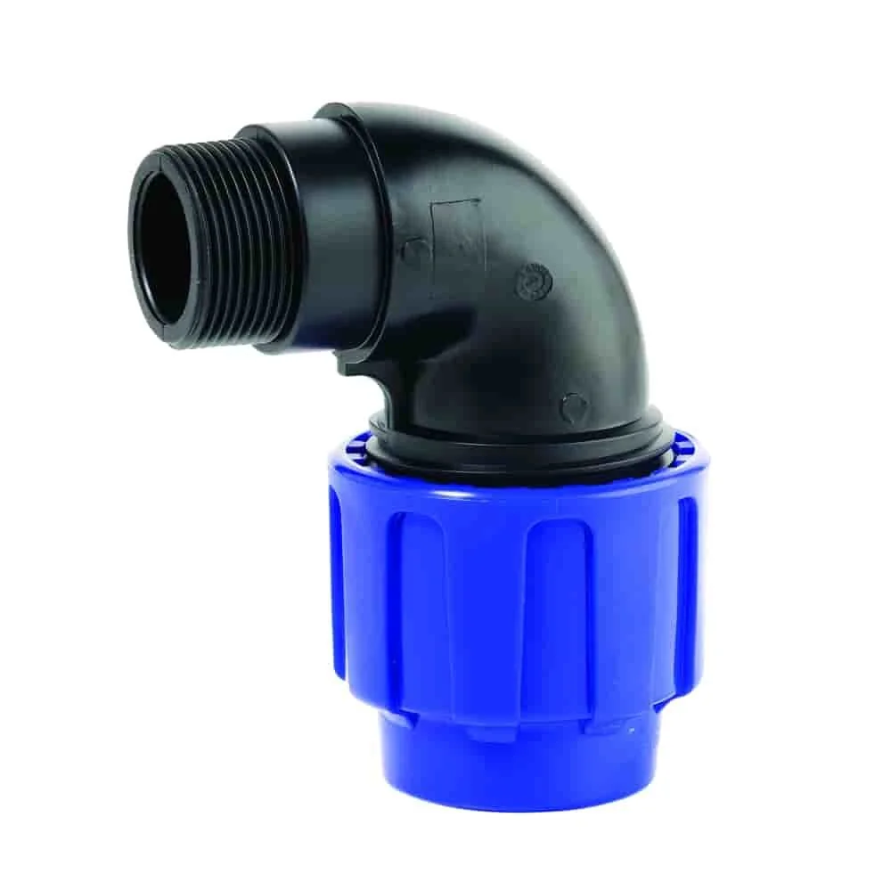 "PP PE Pipe Fitting 90° Elbow 25 x 3/4" Male Thread image"