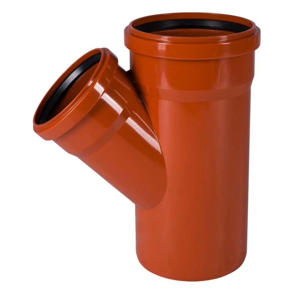 "45 Degree Sewer Branch DN 160/125 - Durable PVC Drainage Pipe Fitting image"