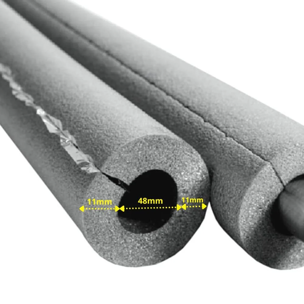 "Self Adhesive Rubber Pipe Insulation, 48mm, 10mm, 2m, Flexible image"
