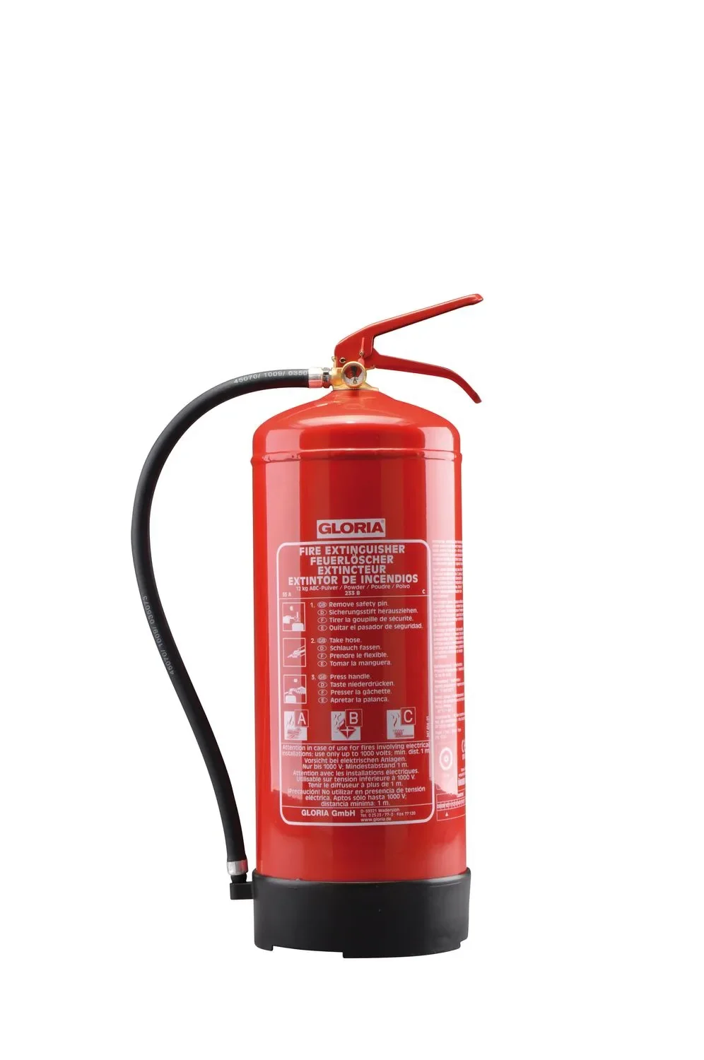 Powder fire extinguisher - PD 6 GA with manometer and wall bracket