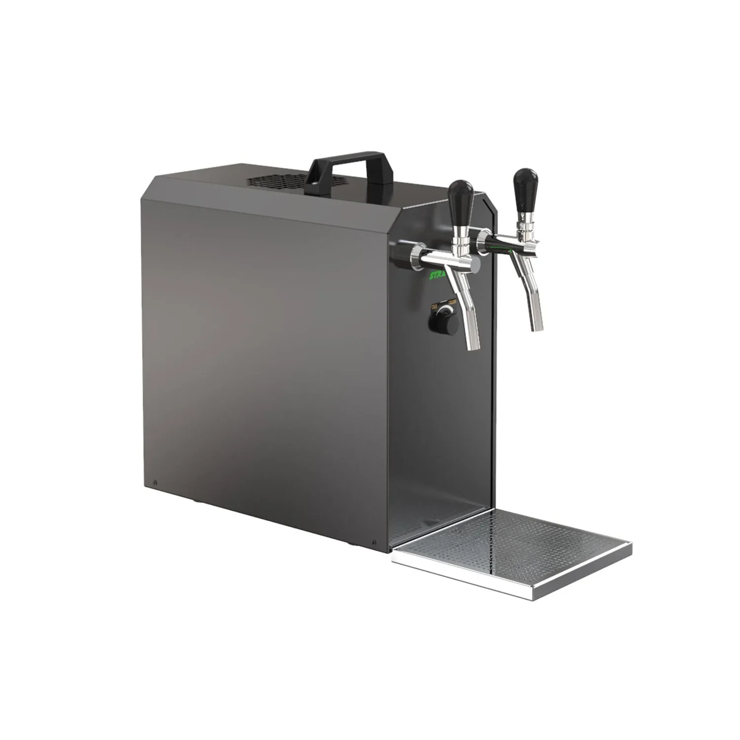 "Beer Dispenser, Beer Machine - STREAM 50K with air pump beer case, flow cooler 2-line dry cooler, up to 55 liters/h - BLACK EDITION image"