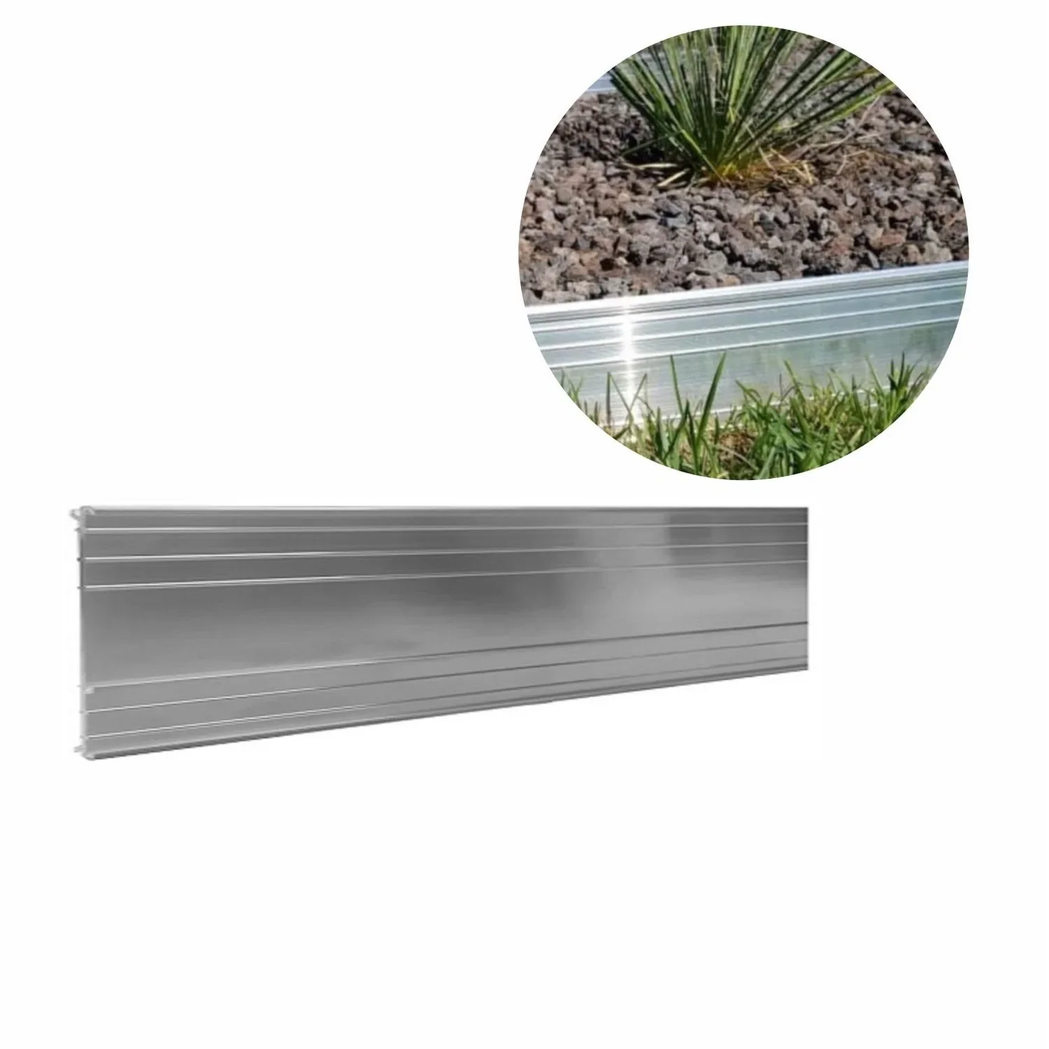 Ultra Strong Aluminium Lawn Edging 10cm x 100cm | Garden edging | Border edging, color: unpainted