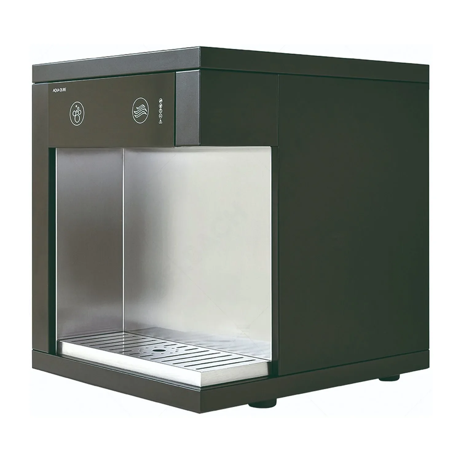 "Water dispenser, sparkling water maker, carbonated water maker, soda maker - Aqua Qube CT 30, on table, black image"