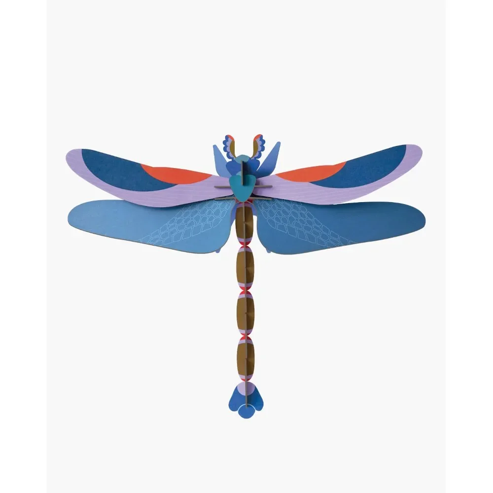 studio ROOF 3D blue dragonfly made of cardboard