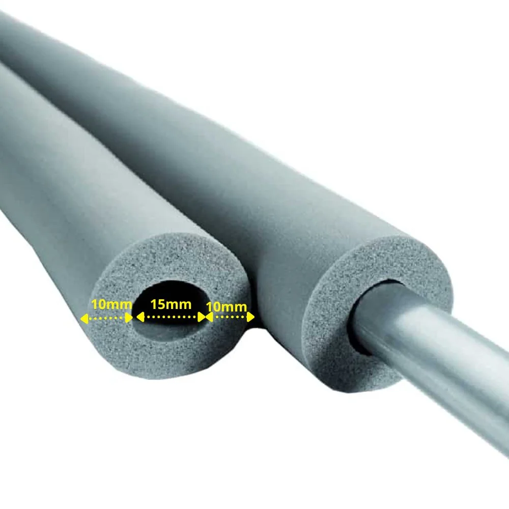 "AEROFLEX® SH Pipe Insulation, Pipe Lagging - 2m, Flexible Insulation Material from Closed-Cell Foam Rubber Base, Black - 15 x 10 mm image"