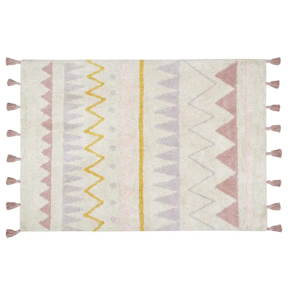 "Lorena Canals carpet aztec pattern nature pink, Size: 140 x 200 cm image"