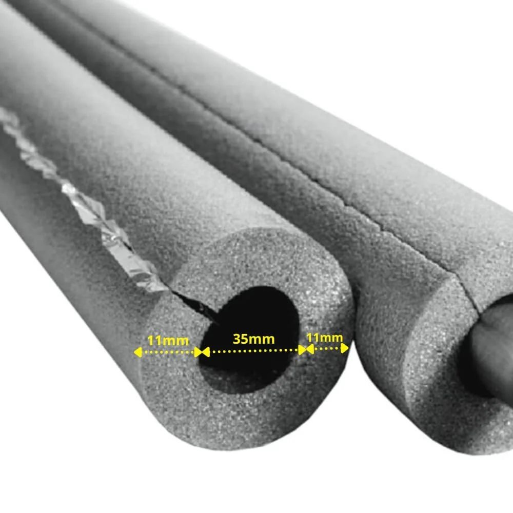 "AEROFLEX® SH XT pipe insulation 35 x 10 mm, 2 m, self-adhesive, flexible closed-cell foam rubber insulation, black image"