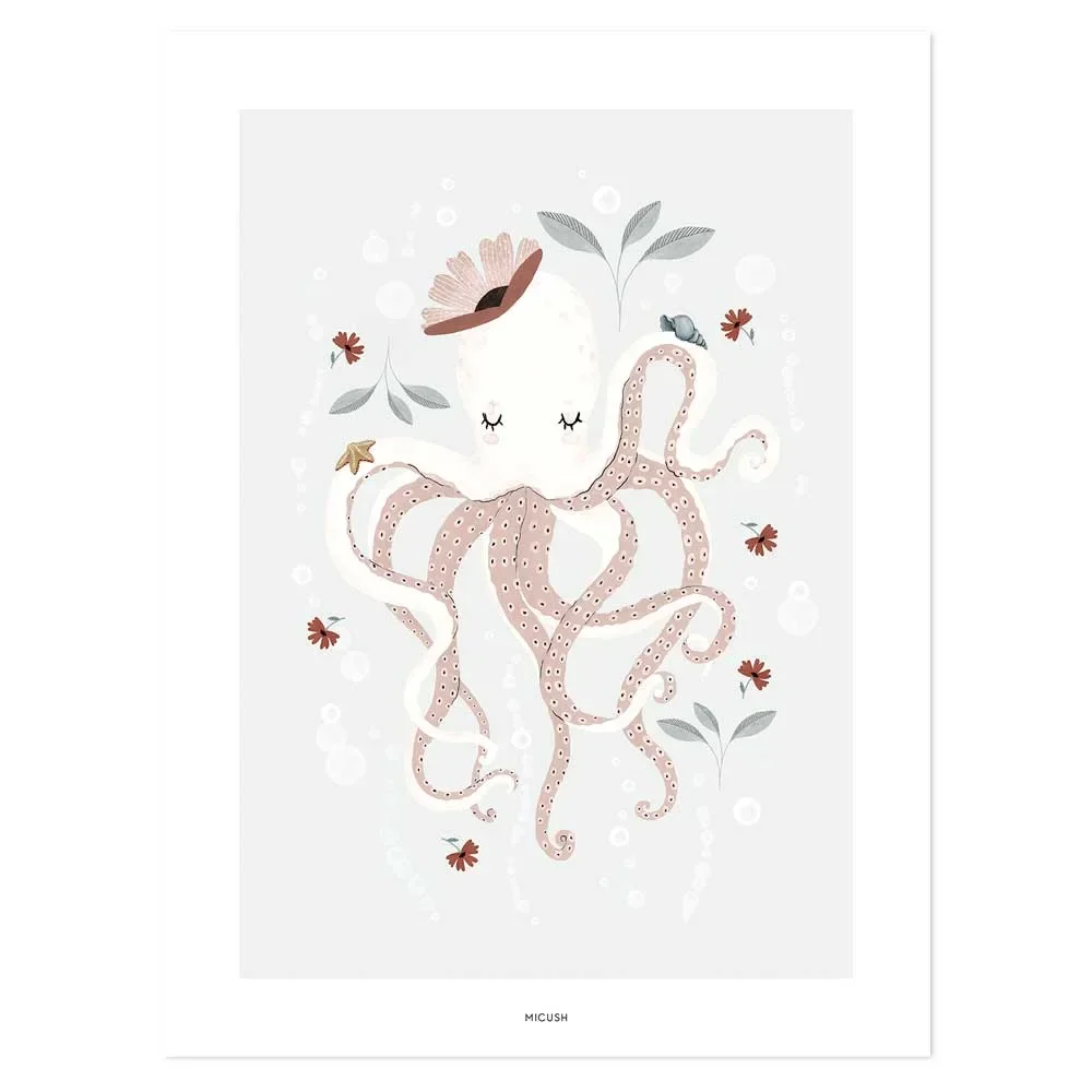 Lilipinso poster woman octopus with flowers