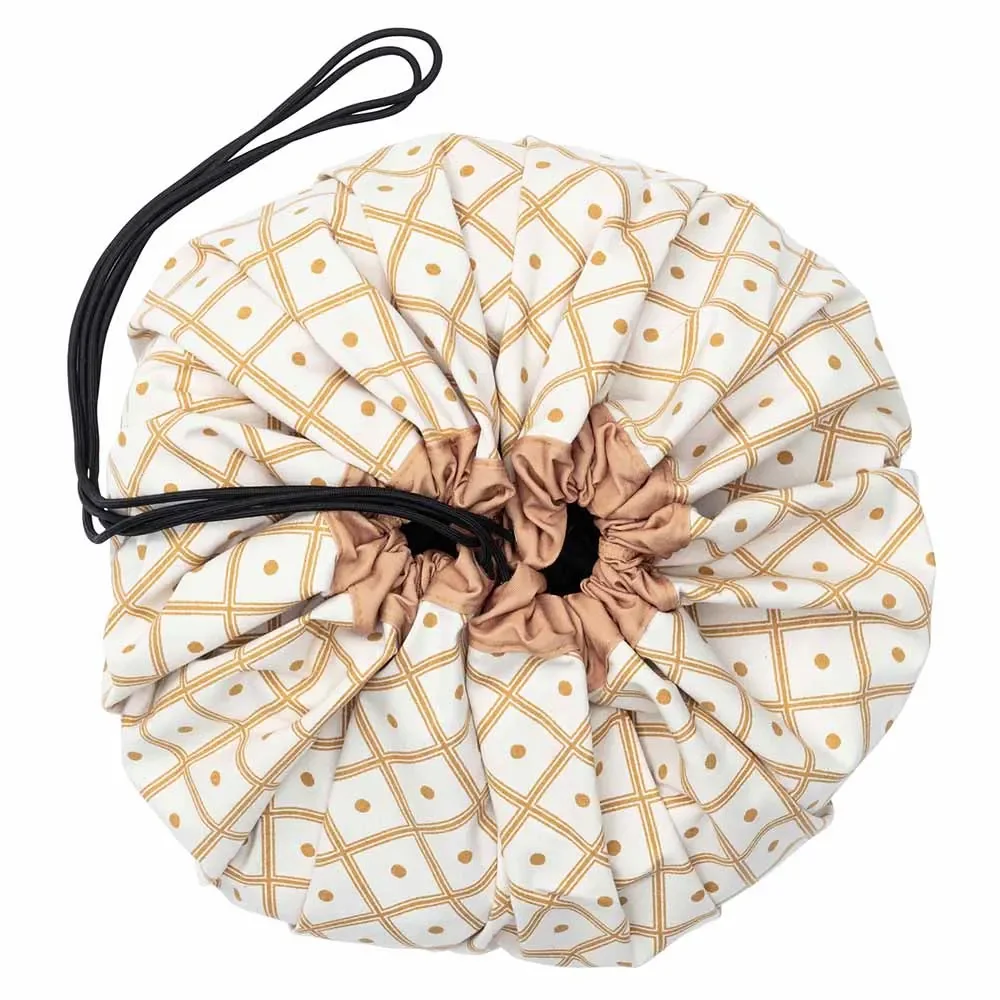 Play & Go game bag print diamonds mustard yellow