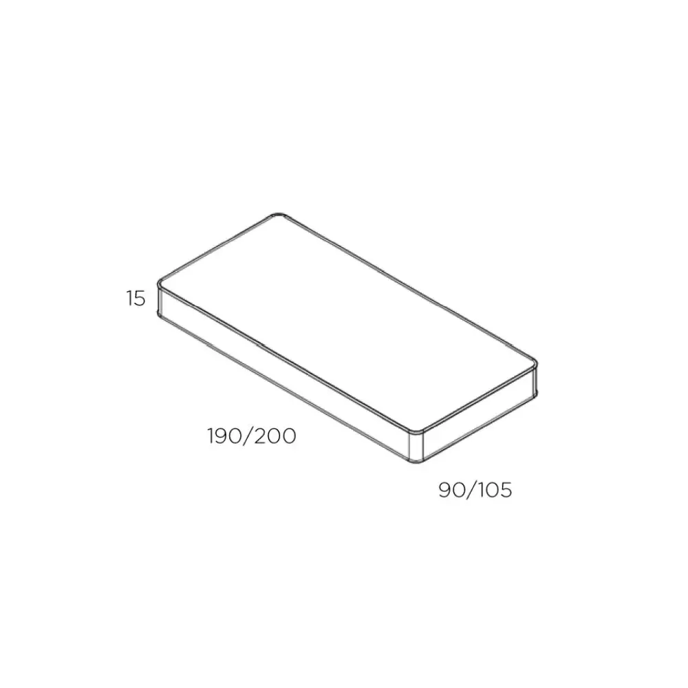 "Muba Bespoke mattress height 15 cm, Size: 90 x 180 cm image"