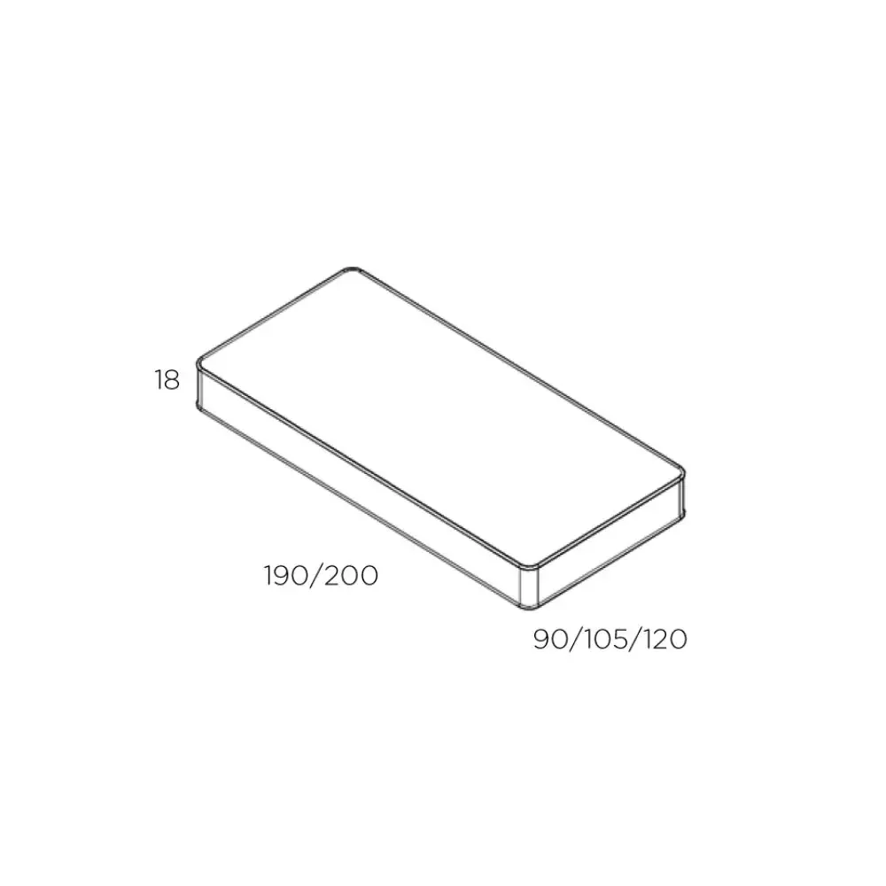 "Muba Bespoke mattress height 18 cm, Size: 105 x 190 cm image"