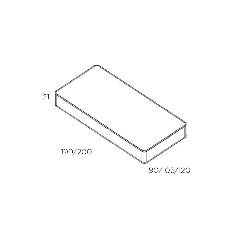 "Muba Bespoke mattress height 21 cm, Size: 90 x 200 cm image"