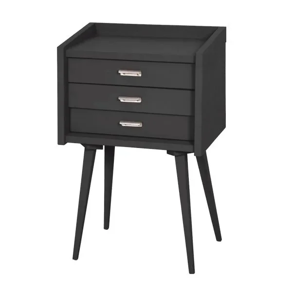 "Laurette bedside table Small Cabinet Le Chevet des Secrets, Color: Charbon image"
