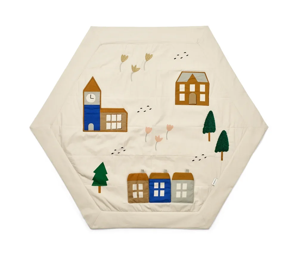 "Liewood Adonna baby play mat, activity blanket, color: Downtown / Sandy image"