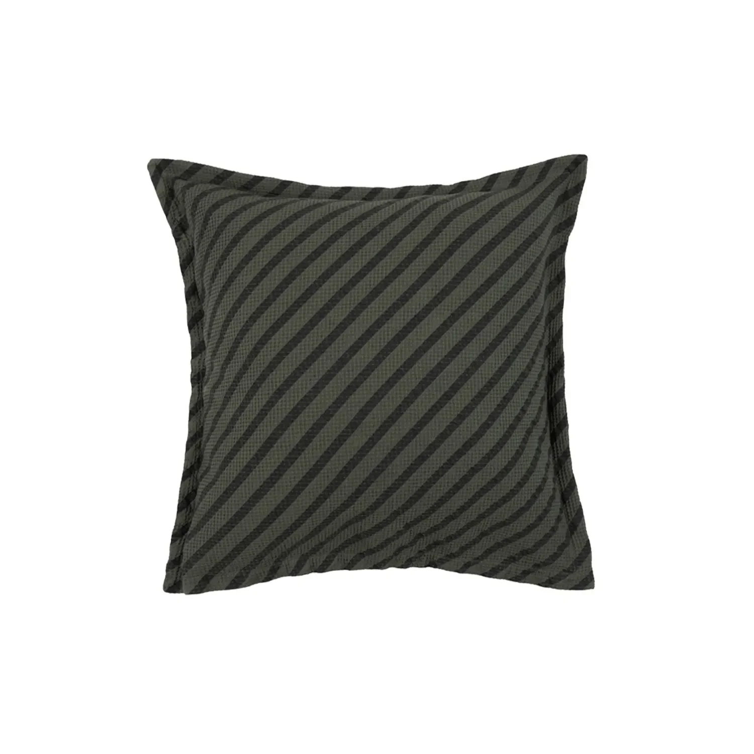 "Nobodinoz LANDSCAPE Pillow - waffle pattern, 45 x 45 cm, color: Striped Vetiver image"