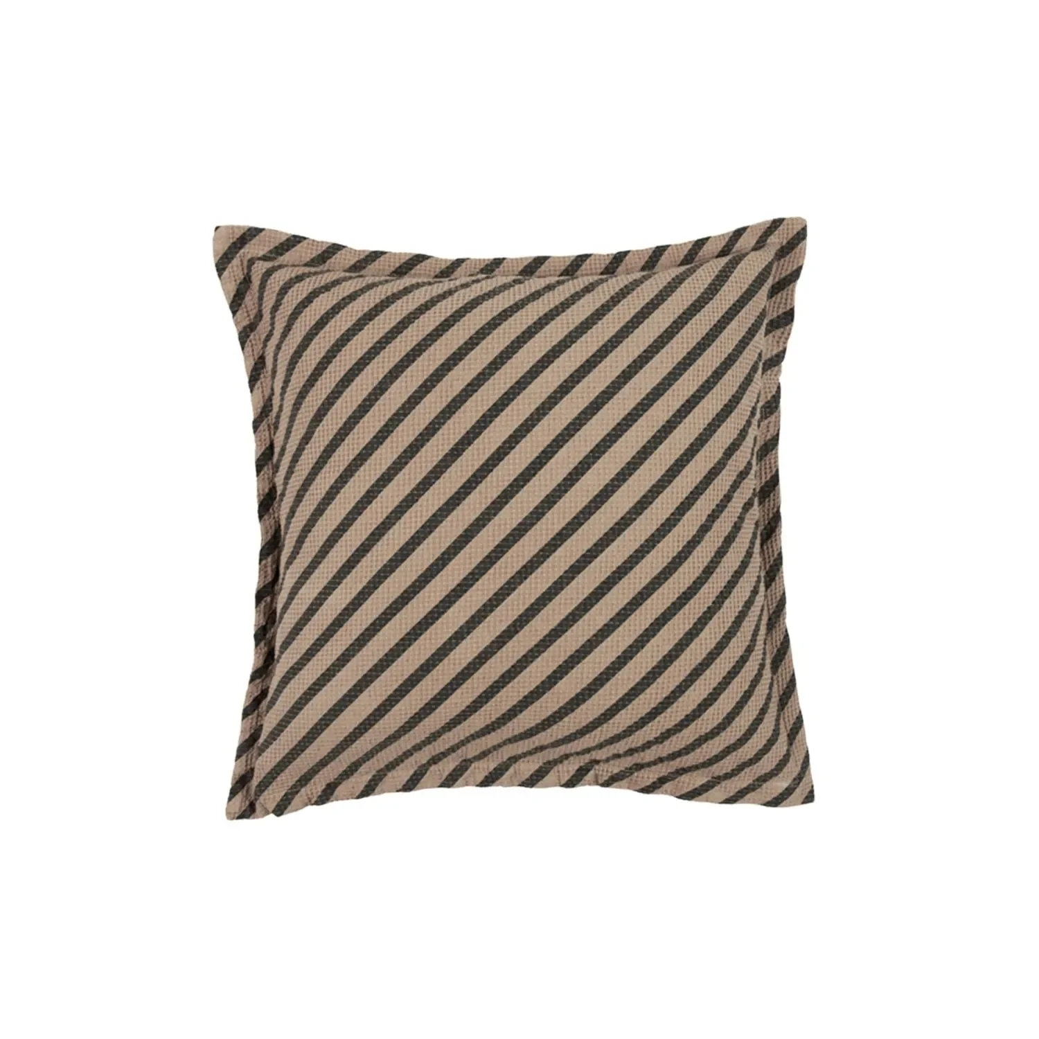 "Nobodinoz LANDSCAPE cushion with waffle pattern, 45 x 45 cm, color: Striped Sesame image"
