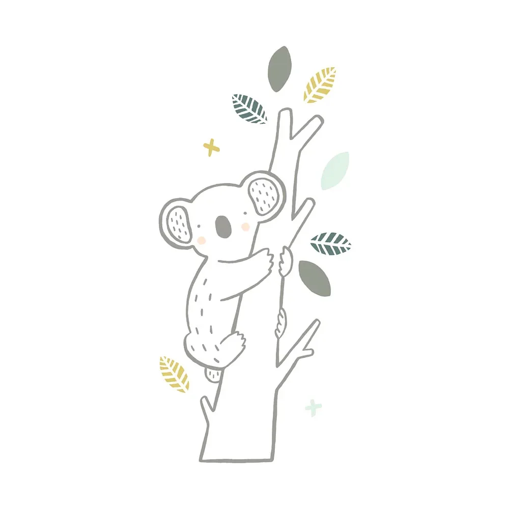 "Lilipinso Wall Sticker XL Small Koala on Ast gray green image"