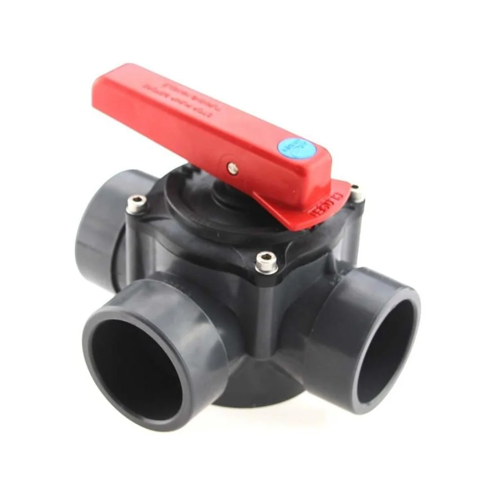 "PVC 3-Way Valve - 50/63mm, Solvent Weld, 6 bar image"