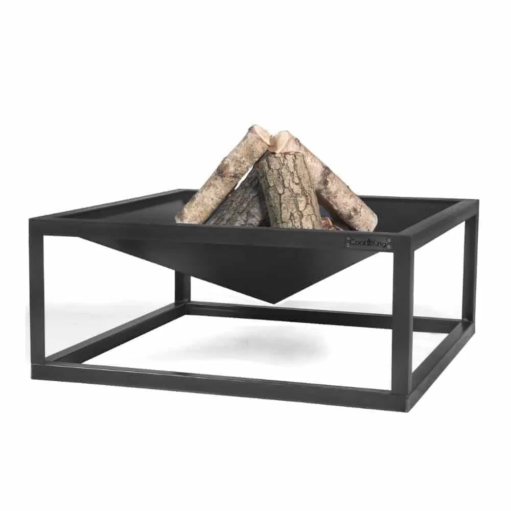"Square Steel Fire Pit, 70x70cm - Outdoor Garden Fire Bowl image"