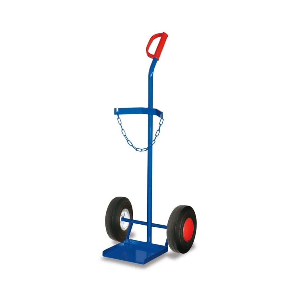 "Steel cylinder trolley for 1 steel cylinder 40-50l content pneumatic tires 465 x 445 x 1185 mm image"