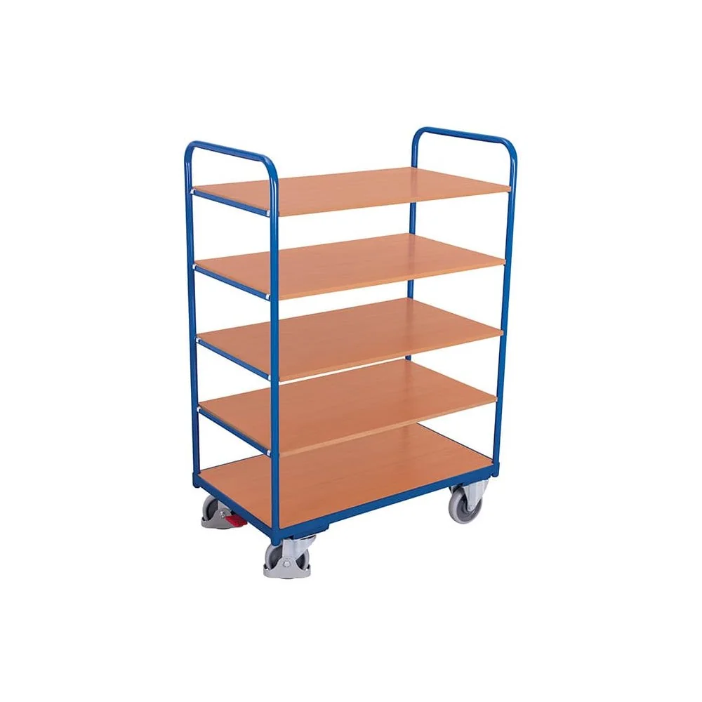 "High Shelf Trolley with 5 Shelves 250 kg Load Capacity Type M + EasySTOP image"