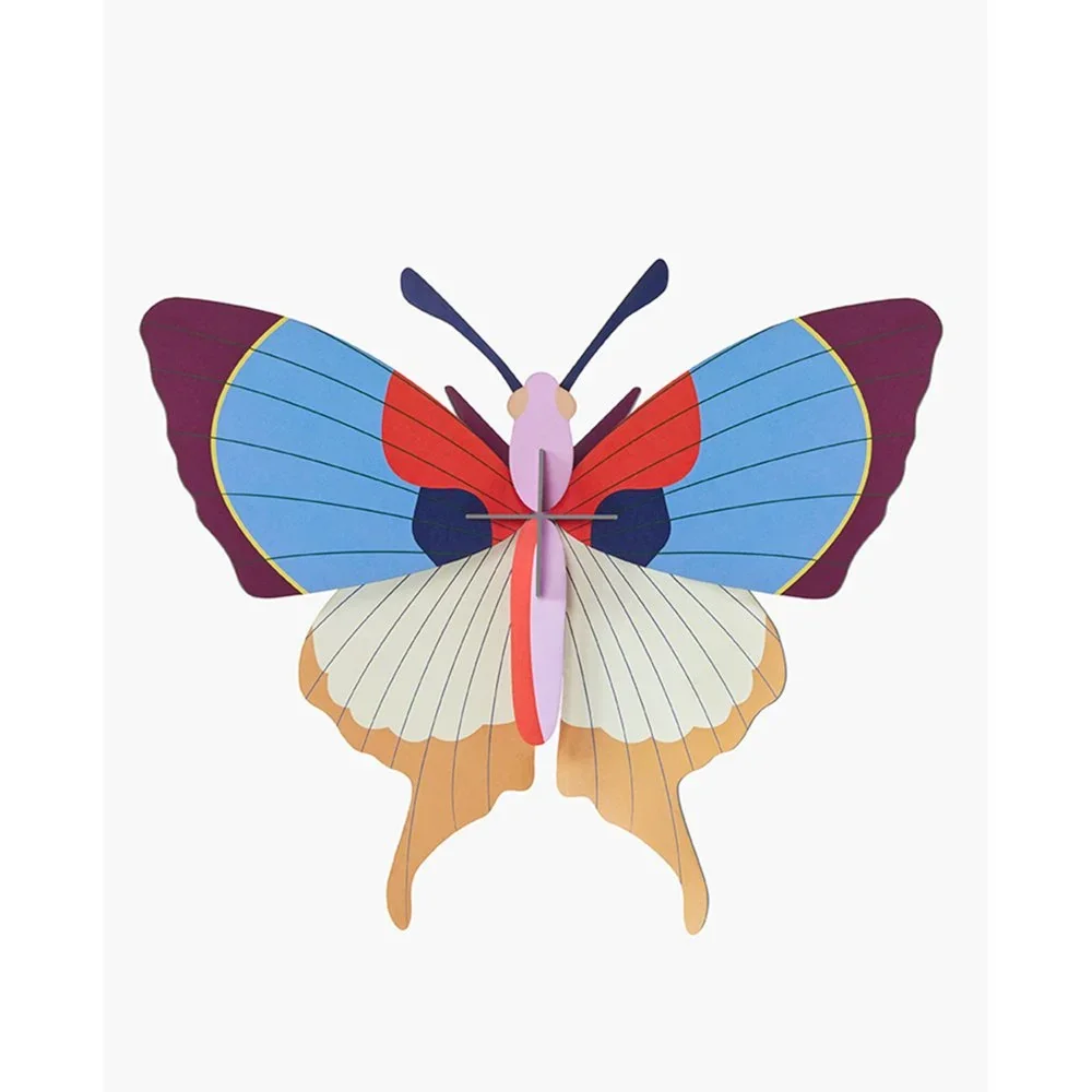 "Studio Roof 3D butterfly blue cardboard image"