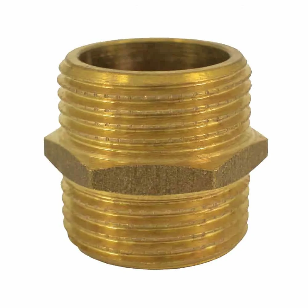 "Brass Fitting, Threaded Fitting, Brass Pipe Fitting, 1 inch AG x 1 inch AG Double Nipple image"