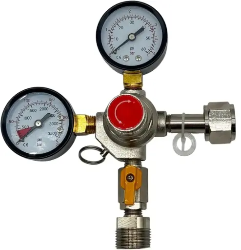 "Pressure reducer, pressure regulator CO2 for beer tap system, 3 bar, 1-line image"