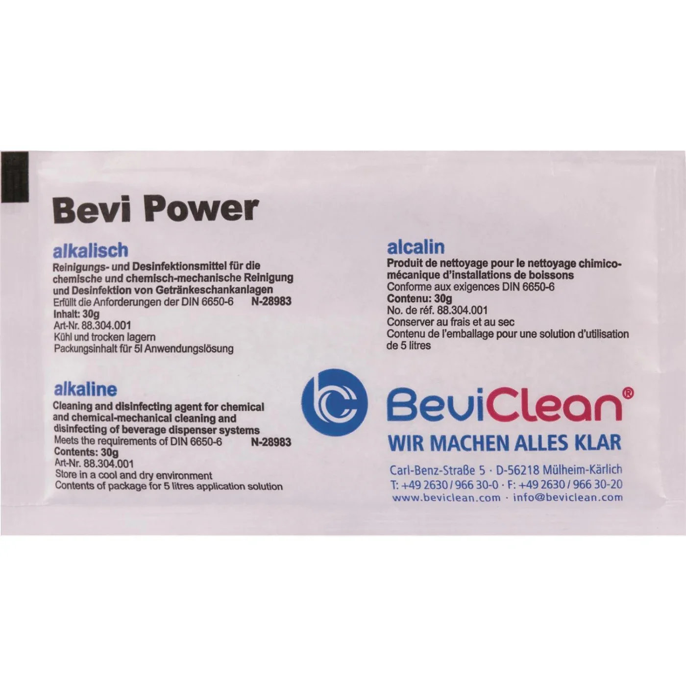 Bevi Power - Alkaline Cleaning agent, Cleaning solution for beverage lines, Price per piece