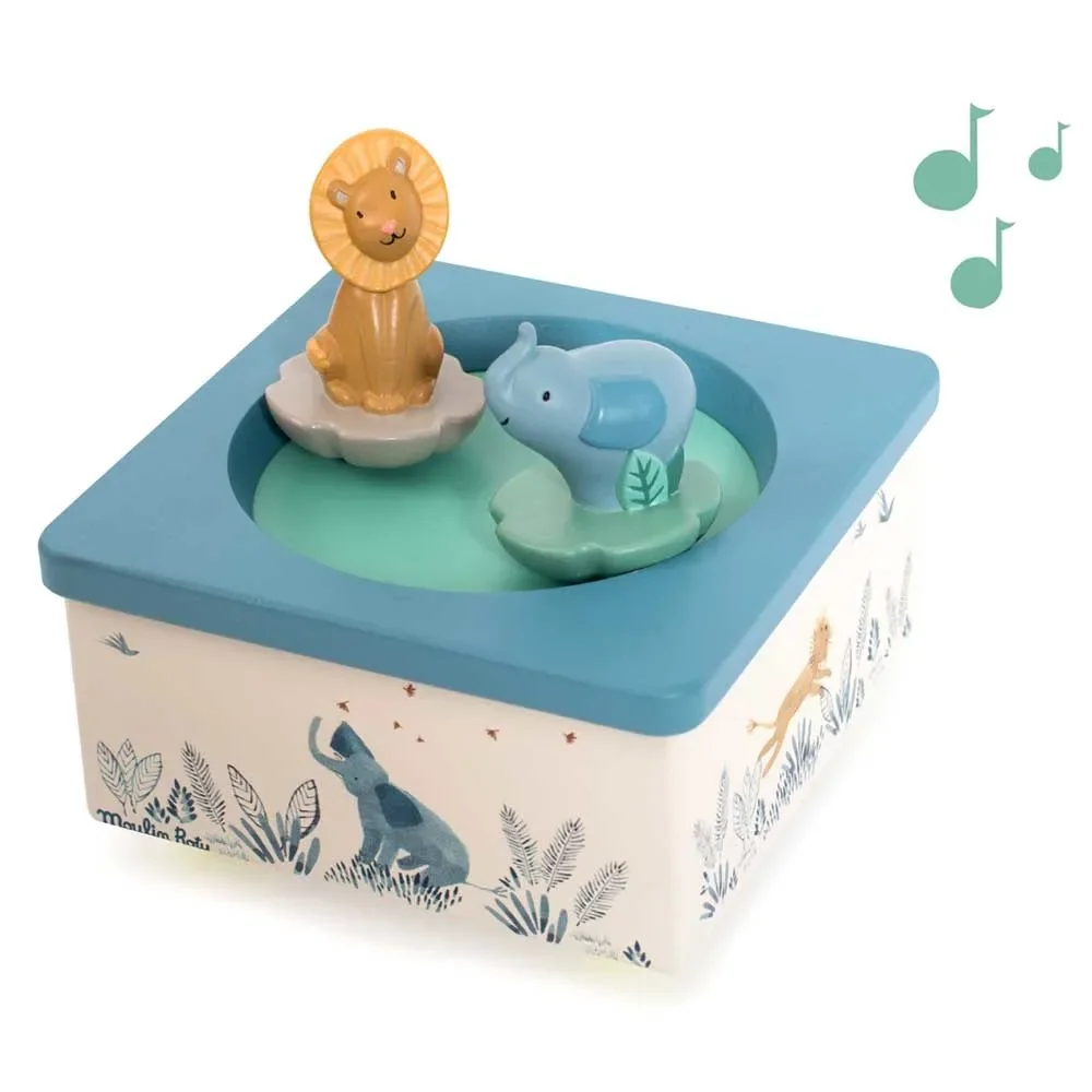 Moulin Rary music box elephant and lion MDF
