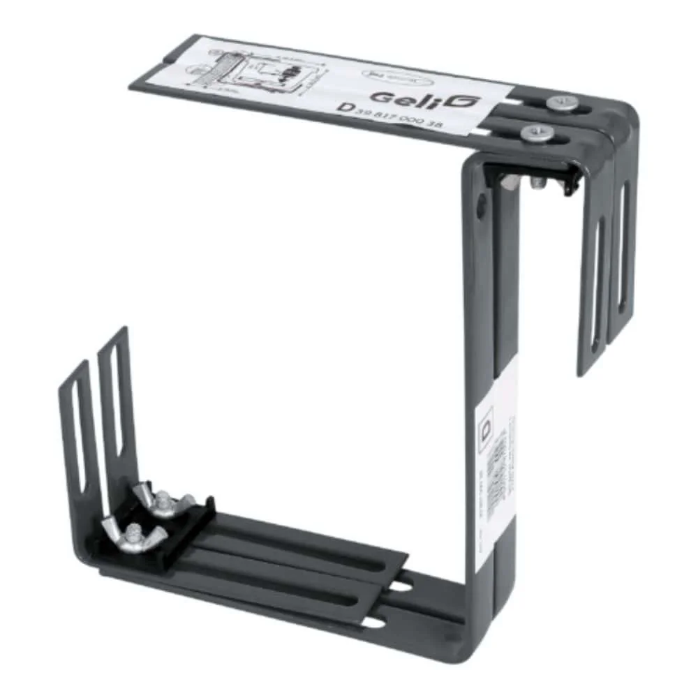 "Adjustable Anthracite Flower Box Holder for Railings image"