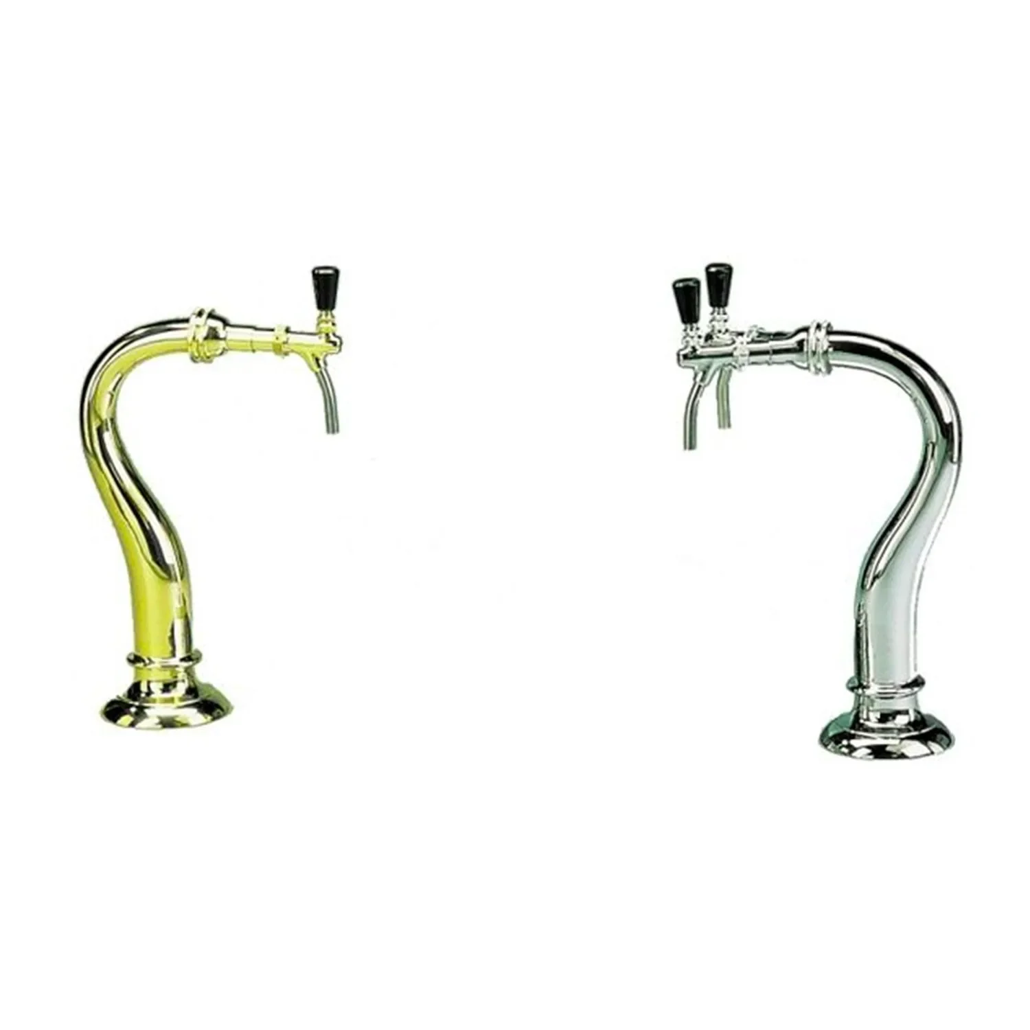 "Beer tower, gooseneck model, 1-line, chrome image"