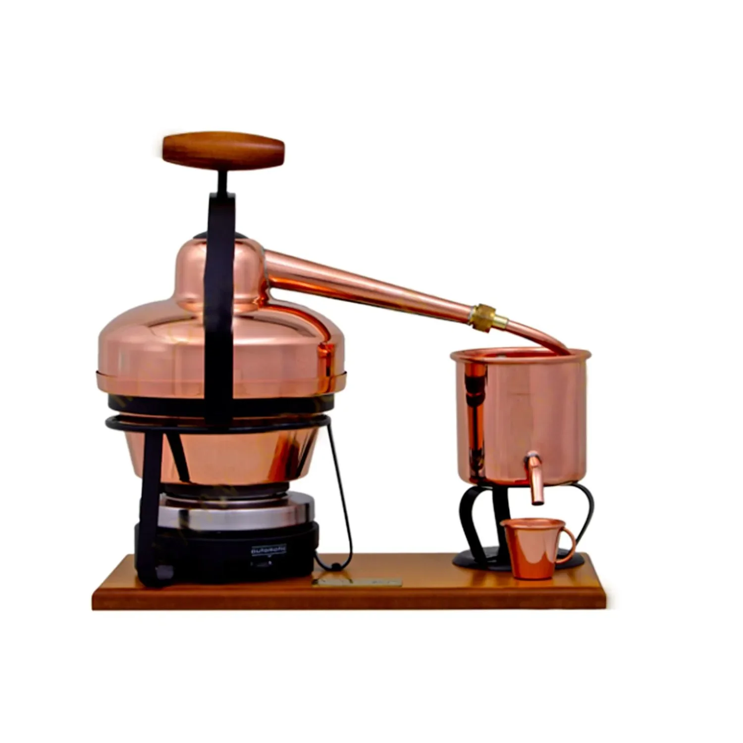 "Alembic, Distillation apparatus, Distiller - Premium, Copper, with electric hotplate, 1,25 litres image"