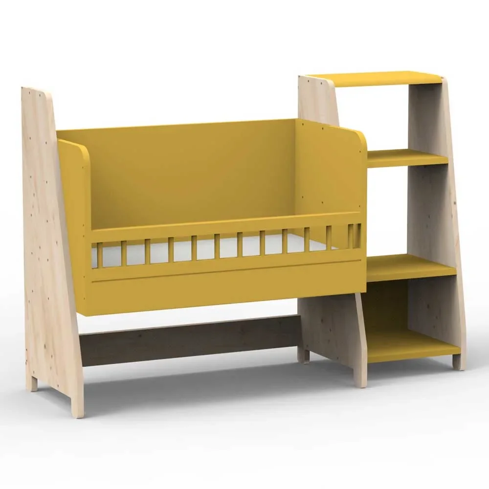 "Mathy by Bols "Asymmetry" Baby coating bed to the desk with 1 shelf image"