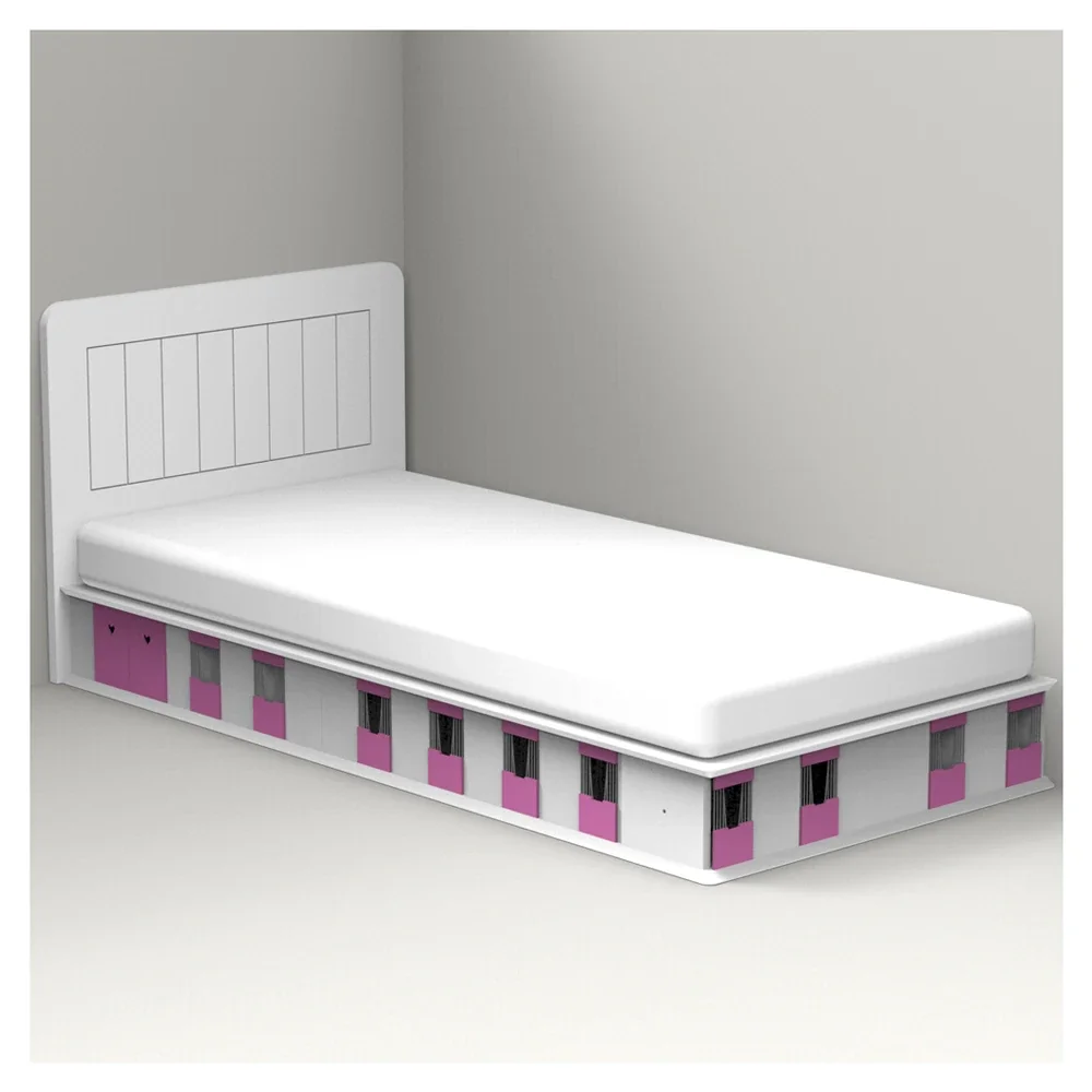 "Mathy by Bols Boxes Cot 1 page Stall Rosa 90 x 190 image"