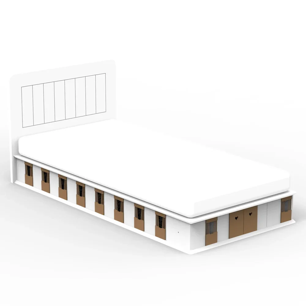 "Mathy by Bols Boxes Cot 2 Pages Stall Natur 90 x 190 image"