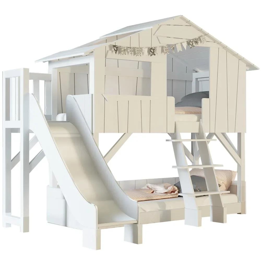 "Mathy by Bol's bunk bed tree hut with slide image"