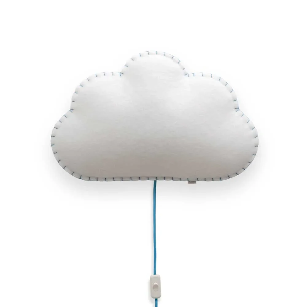 "Buokids soft lamp night light/wall lamp cloud, Version: Wall lamp; Color of the seam: blue image"