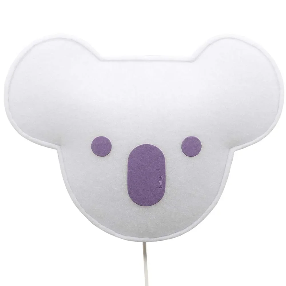 "Buokids soft wall lamp koala bear violet image"