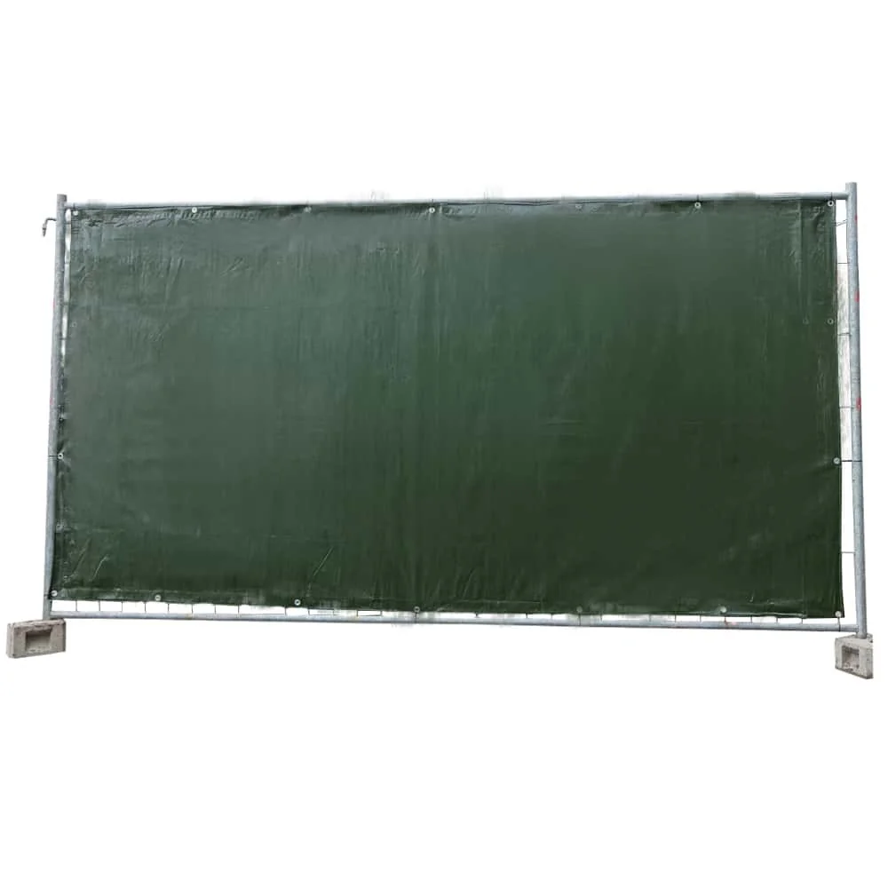 "Construction Fence Screen, 160g/m², Green PE, 1.76x3.41m, Privacy Screen Fence image"